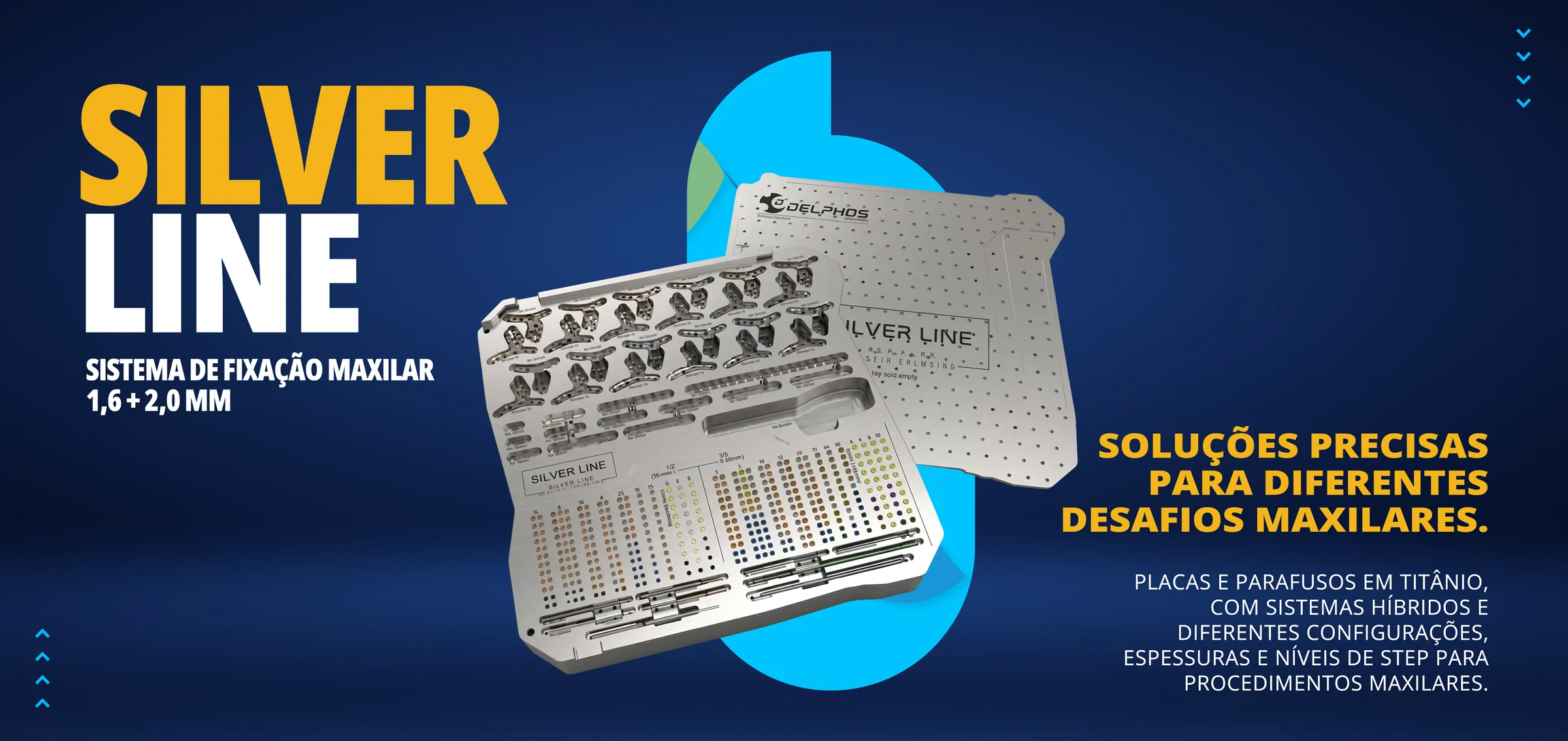 Silver Line Maxilar: Sistema de fixação maxilar 1,6 + 2,0 mm em titânio